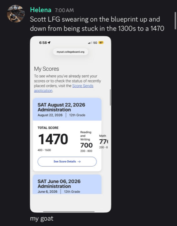 1500 Blueprint student testimonial